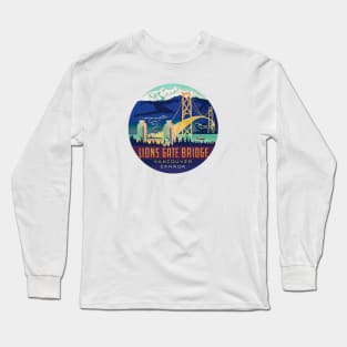 Lions Gate Bridge Vancouver Canada Vintage decal Long Sleeve T-Shirt